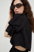 Блузка Bruuns Bazaar жіноча колір чорний однотонна (2663126)