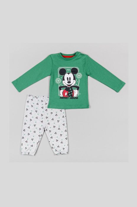 Дитяча бавовняна піжама zippy колір зелений візерунок