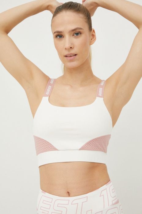 Спортивний бюстгальтер Guess колір білий візерунок