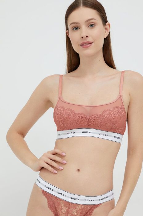 Бюстгальтер Guess колір рожевий мереживо візерунок (2633524)