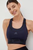 Спортивний бюстгальтер adidas Performance колір синій візерунок Спортивний бюстгальтер adidas Performance колір синій візерунок