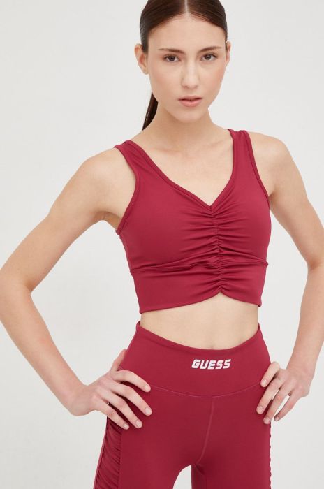 Спортивний бюстгальтер Guess колір бордовий