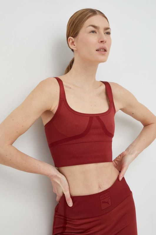 Спортивний бюстгальтер Puma x VOGUE колір бордовий однотонний 536689-22 фото 2