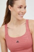 Спортивний бюстгальтер adidas Performance Powerimpact колір рожевий візерунок Спортивний бюстгальтер adidas Performance Powerimpact колір рожевий візерунок