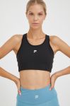 Спортивний бюстгальтер Fila Radford колір чорний однотонний Спортивний бюстгальтер Fila Radford колір чорний однотонний