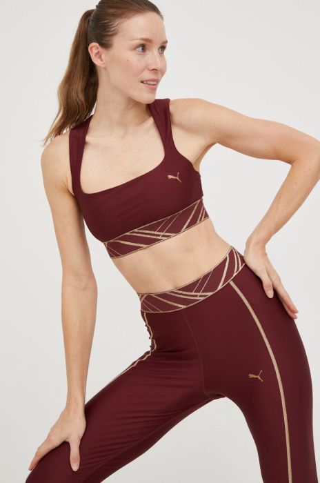 Спортивний бюстгальтер Puma Deco Glam колір бордовий