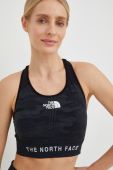 Спортивний бюстгальтер The North Face колір чорний візерунок Спортивний бюстгальтер The North Face колір чорний візерунок