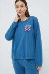 Піжамний лонгслів United Colors of Benetton колір блакитний