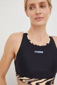 Спортивний бюстгальтер P.E Nation New Wave колір чорний візерунок Спортивний бюстгальтер P.E Nation New Wave колір чорний візерунок