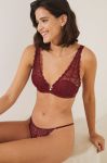 Бюстгальтер women'secret Leaf Lace Garnet колір бордовий мереживо однотонний