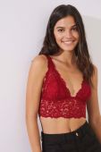 Бюстгальтер women'secret Leaf колір червоний мереживо однотонний