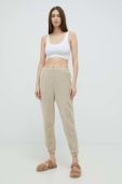 Спортивні штани United Colors of Benetton жіночі колір коричневий однотонні (2844619)