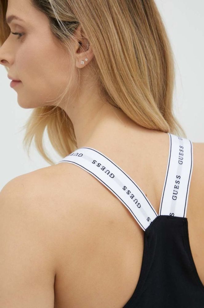 Піжама Guess жіноча колір чорний фото 5