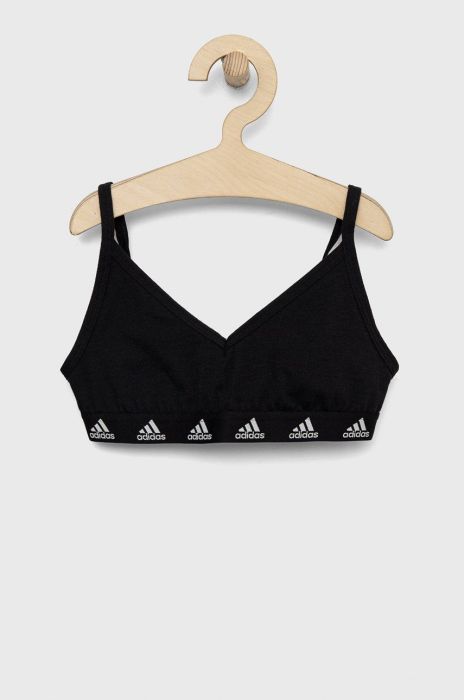 Дитячий бюстгальтер adidas колір чорний Дитячий бюстгальтер adidas колір чорний