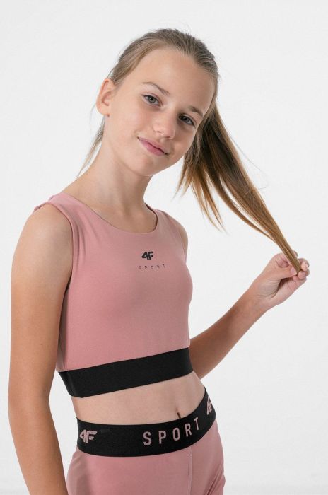 Дитячий спортивний бюстгальтер 4F колір рожевий
