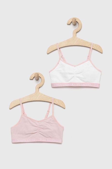 Дитячий бюстгальтер Polo Ralph Lauren 2-pack колір рожевий