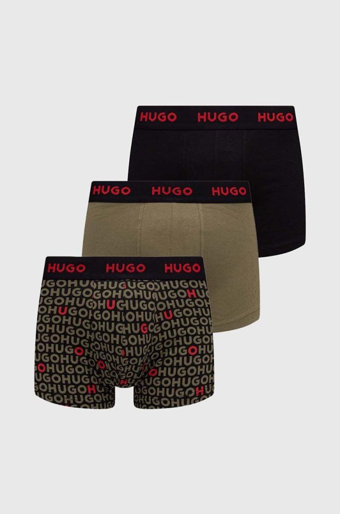 Боксери HUGO 3-pack чоловічі колір червоний (3287834)