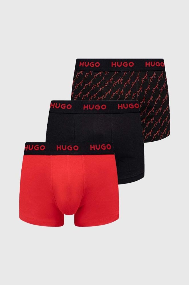 Боксери HUGO 3-pack чоловічі колір червоний (3076481)