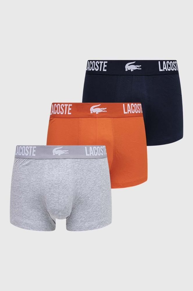 Боксери Lacoste 3-pack чоловічі колір сірий