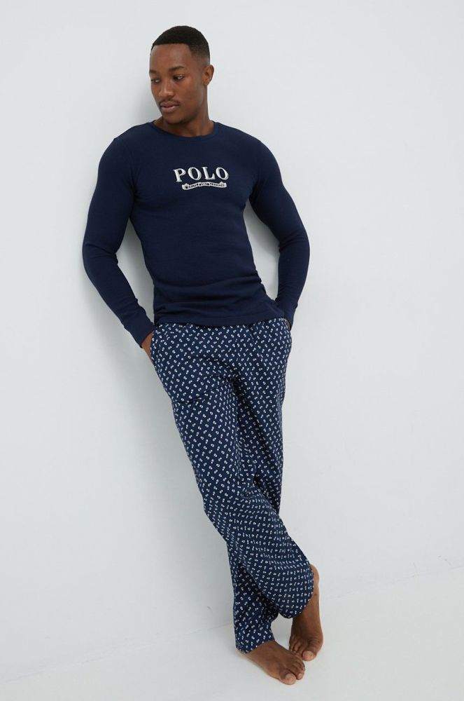 Піжама Polo Ralph Lauren чоловіча колір синій візерунок (2705589)