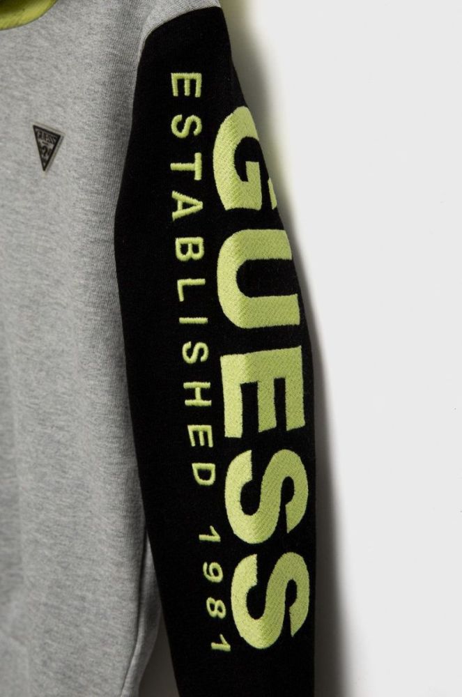 Дитяча кофта Guess колір сірий з аплікацією (2452206) фото 3