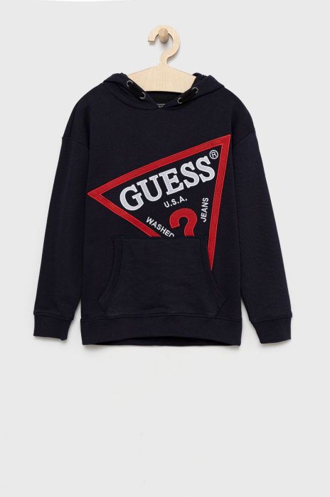 Дитяча бавовняна кофта Guess колір синій з аплікацією (2424420)