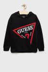 Дитяча бавовняна кофта Guess колір чорний з аплікацією (2424428)