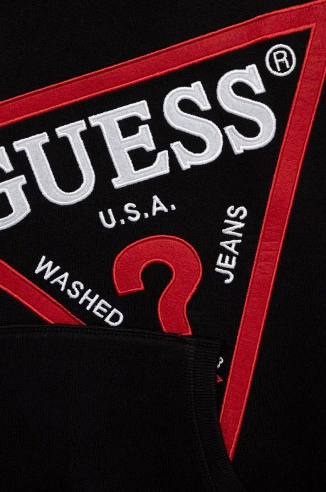 Дитяча бавовняна кофта Guess колір чорний з аплікацією (2424428) фото 3