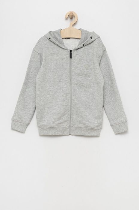 Дитяча кофта Guess колір сірий однотонна
