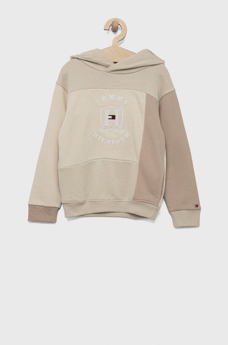 Дитяча кофта Tommy Hilfiger колір бежевий однотонна (2646431)