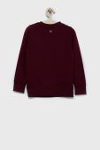 Дитяча кофта Tommy Hilfiger колір бордовий однотонна