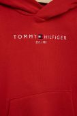 Дитяча бавовняна кофта Tommy Hilfiger колір червоний з аплікацією