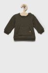 Дитяча бавовняна кофта Name it колір зелений однотонна