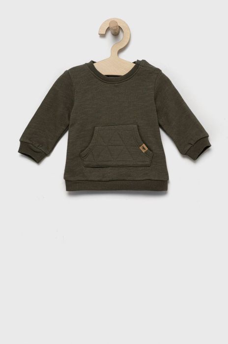 Дитяча бавовняна кофта Name it колір зелений однотонна