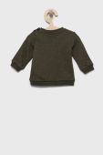 Дитяча бавовняна кофта Name it колір зелений однотонна