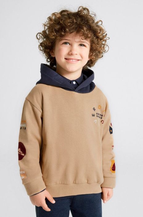 Дитяча кофта Mayoral колір бежевий з принтом (2548970)