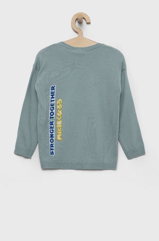 Дитячий светр United Colors of Benetton легкий колір блакитний (2541059) фото 2