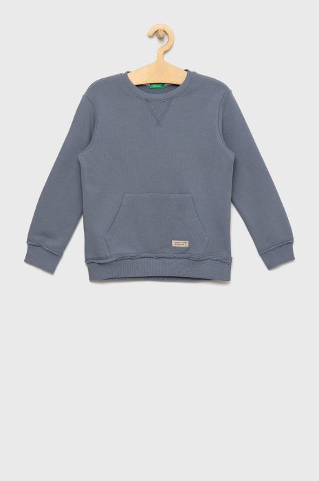 Дитяча бавовняна кофта United Colors of Benetton колір сірий однотонна (2713125)