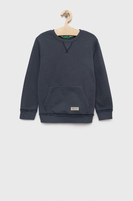 Дитяча бавовняна кофта United Colors of Benetton колір сірий однотонна (2713134)