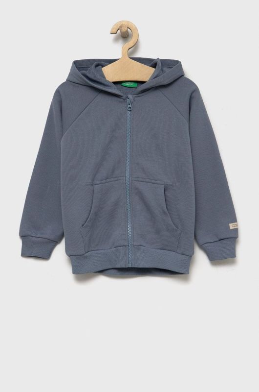 Дитяча бавовняна кофта United Colors of Benetton однотонна колір блакитний (2620649)