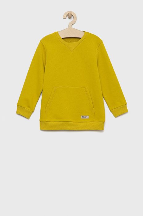 Дитяча бавовняна кофта United Colors of Benetton колір зелений однотонна (2652323)