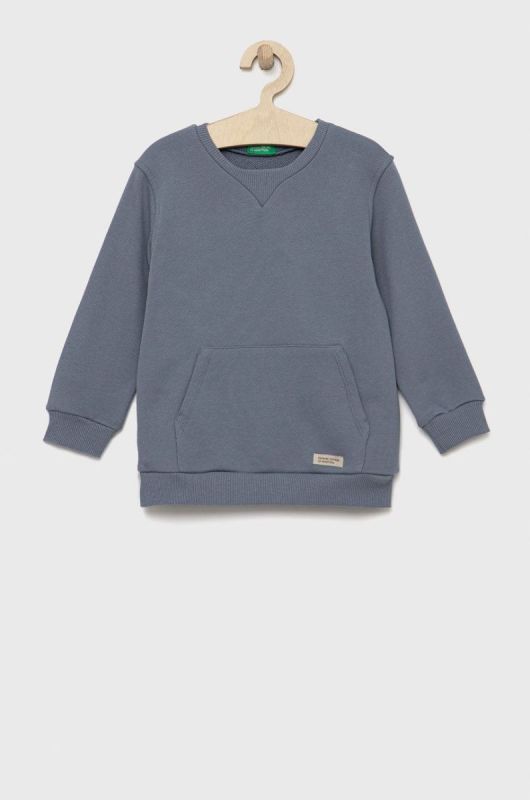 Дитяча бавовняна кофта United Colors of Benetton колір сірий однотонна (2652336)