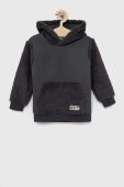 Дитяча кофта United Colors of Benetton колір сірий з капюшоном однотонна (2811367)