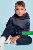 Дитяча кофта United Colors of Benetton колір сірий з капюшоном однотонна (2811367)