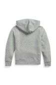 Дитяча кофта Polo Ralph Lauren колір сірий з капюшоном з аплікацією