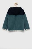 Дитяча кофта Sisley колір зелений з капюшоном однотонна