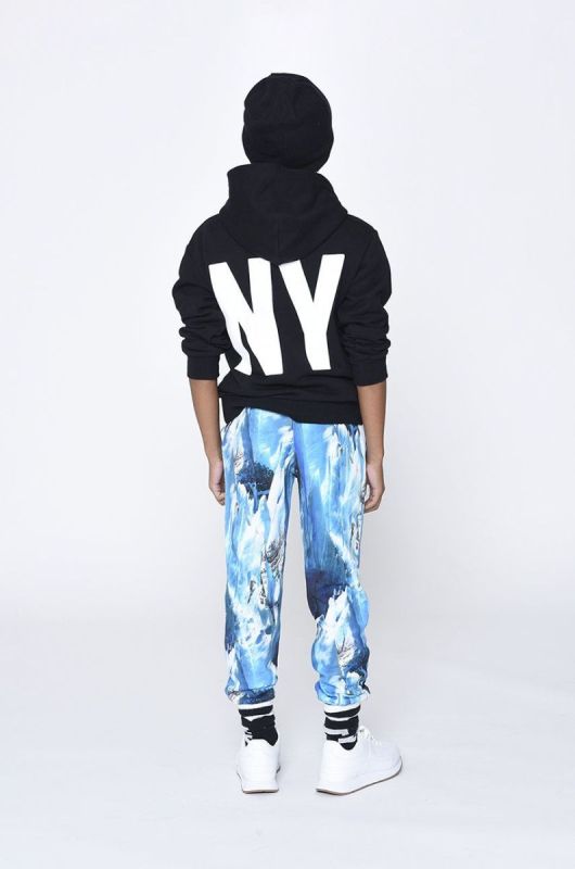 Дитяча кофта Dkny колір чорний з капюшоном з принтом (2743462) фото 2