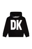 Дитяча кофта Dkny колір чорний з капюшоном з принтом (2743462)