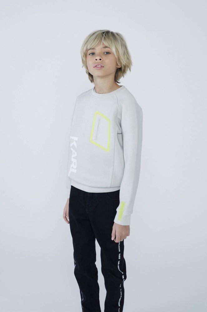 Дитяча кофта Karl Lagerfeld колір бежевий з принтом (2697134)