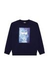 Дитяча кофта Karl Lagerfeld колір синій з принтом